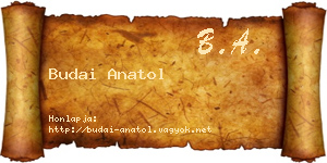 Budai Anatol névjegykártya